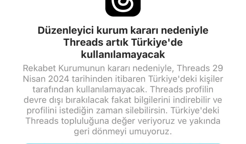 Threads, Türkiye'de resmen erişime kapatıldı